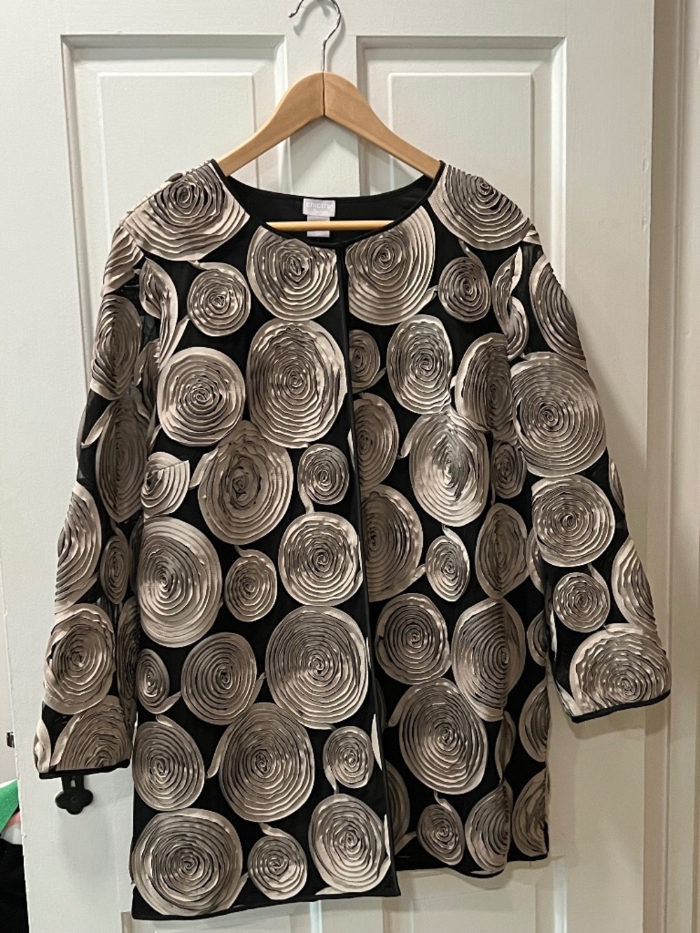Chicos Black and Champagne Dress Jacket